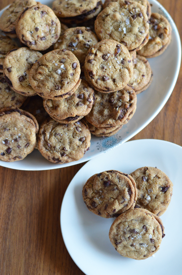 Hazelnut and Bourbon chocolate ganache sandwich cookies